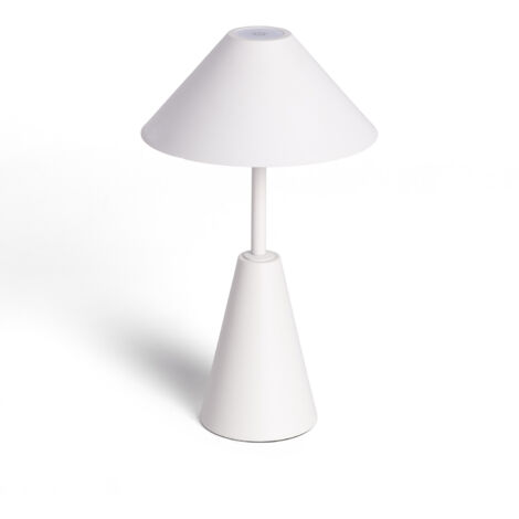 Lámpara de Mesa LED Portátil para Exterior Metal con Batería Recargable Chamle Blanco