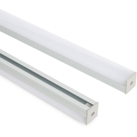 Perfil Aluminio Colgante 2m para Tira LED hasta 17 mm Aluminio 2 m Blanco traslúcido