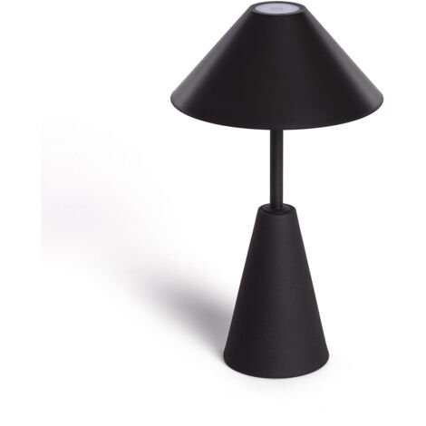 Lámpara de Mesa LED Portátil para Exterior Metal con Batería Recargable Chamle Negro