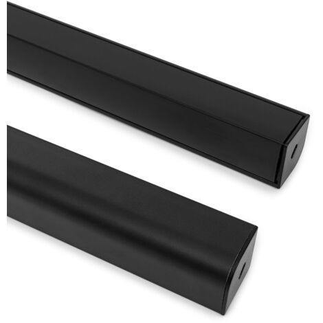 Perfil Aluminio Esquina Triangular 2m para Tira LED hasta 20mm Negro 2 m Negro traslúcido