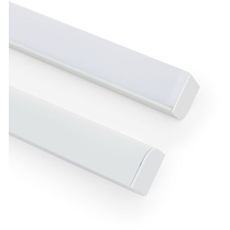 Perfil Aluminio Esquina Triangular 2m para Tira LED hasta 20mm Blanco 2 m Semi-transparente