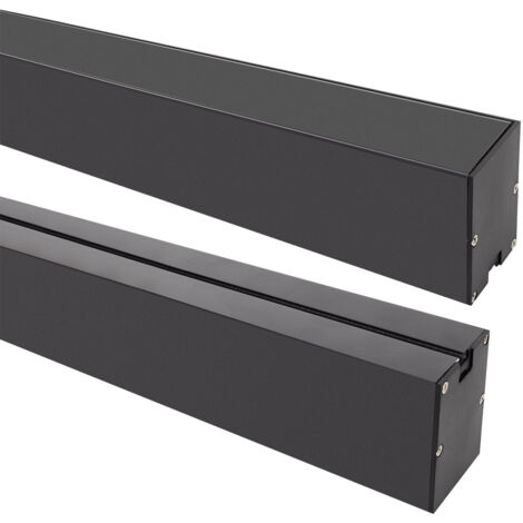 Perfil Aluminio Colgante para Tira LED hasta 22 mm con Tapa Continua Negro 2 m Negro traslúcido