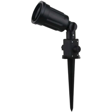 Foco Exterior con Pincho Alcorisa para Bombilla E27 Casquillo Gordo Negro (1/5)