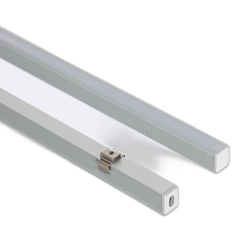 Perfil Aluminio Superficie Mini para Tira LED hasta 6 mm con Tapa Continua Aluminio 2 m Blanco traslúcido (1/5)