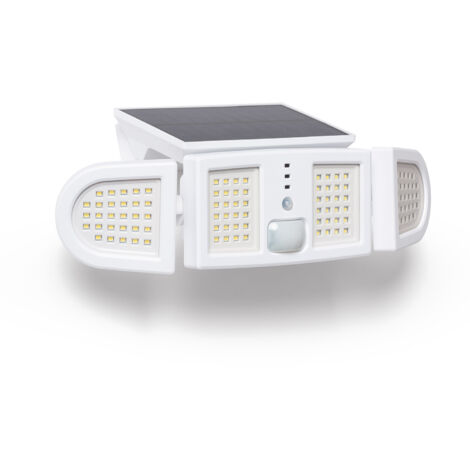 Foco Proyector LED Solar 5W IP65 con Sensor de Movimiento PIR y Crepuscular 6000K - 6500K Sí Blanco Blanco Frío
