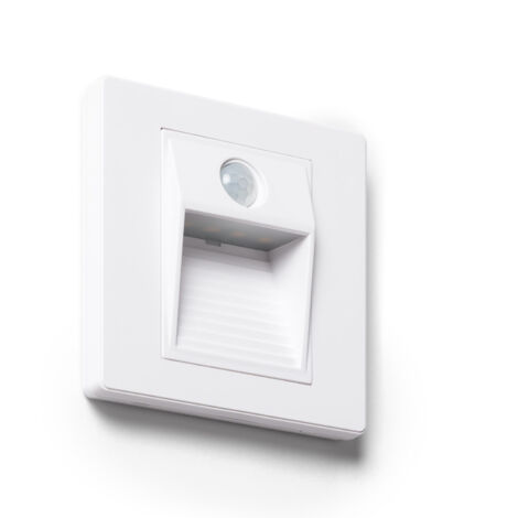 Baliza de Pared LED Empotrable con Sensor PIR Olite para Caja Universal 3000K Blanco Blanco Cálido