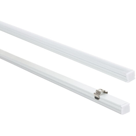 Perfil Aluminio Superficie 2m para Tira LED hasta 6 mm Blanco 2 m Semi-transparente