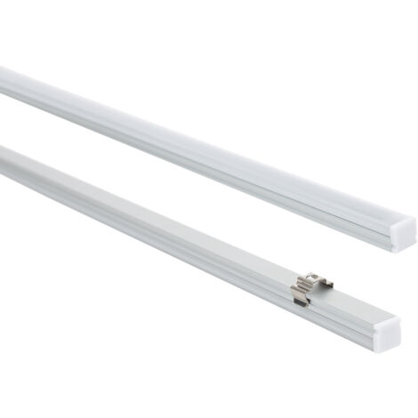 Perfil Aluminio Superficie 2m para Tira LED hasta 6 mm Aluminio 2 m Semi-transparente