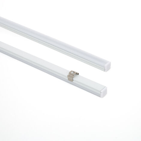 Perfil Aluminio Superficie 2m para Tira LED hasta 6 mm Blanco 2 m Blanco traslúcido