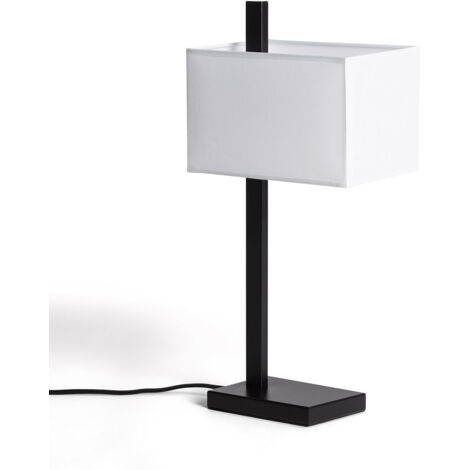 Lámpara de Mesa Metal y Tela con Puerto USB e Interruptor Táctil Malena Negro (1/5)
