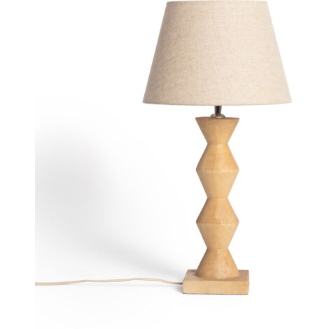 Lámpara de Mesa Madera Akesh II ILUZZIA Beige (1/5)