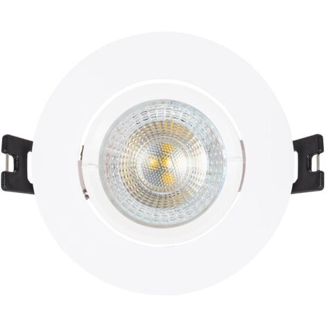 Aro Downlight Circular Basculante para Bombilla LED GU10 / GU5.3 Corte Ø 70 mm Blanco