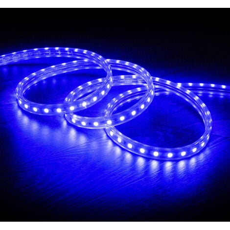 Tira LED RGB 220V SMD 60 LED/m 10W/m Ancho 16mm Corte 100cm IP65 5 m