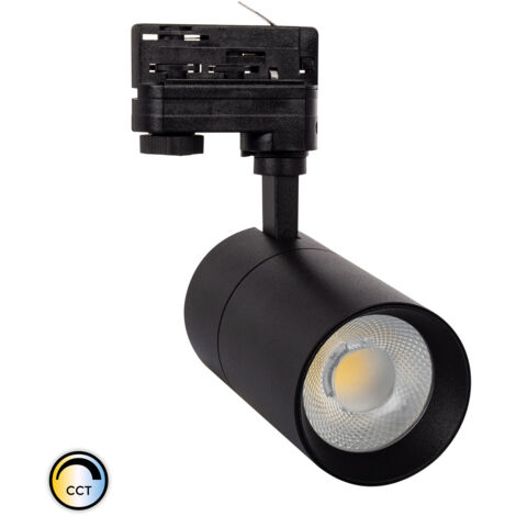 Foco Carril LED Trifásico 20W Regulable CCT Seleccionable Mallet Negro