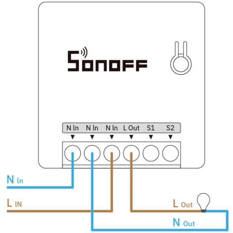 Interruptor WiFi Compatible con Interruptor Convencional SONOFF Mini R2 10A  Blanco