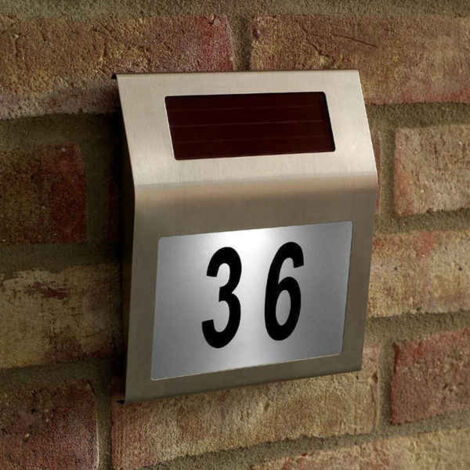 Aplique de Pared Exterior Solar LED de Metal para Numeración de Vivienda Barua 6500K Blanco Frío