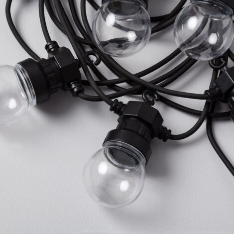 Guirnalda Solar Exterior LED de Bombillas Kepler 7m Transparente