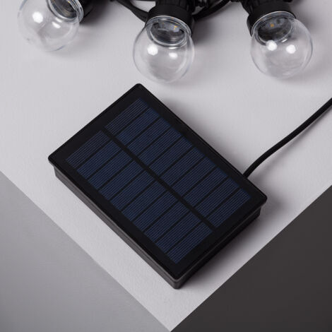 Guirnalda Solar Exterior LED de Bombillas Kepler 7m Transparente