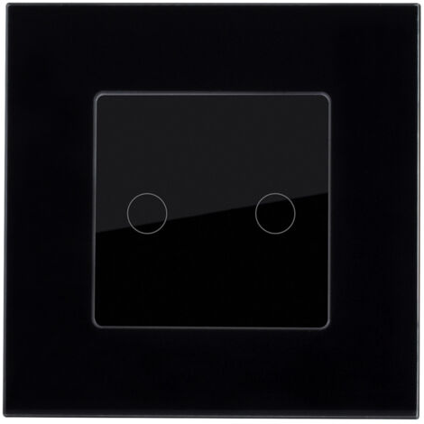Interruptor Táctil Doble con Marco Cristal Modern Negro