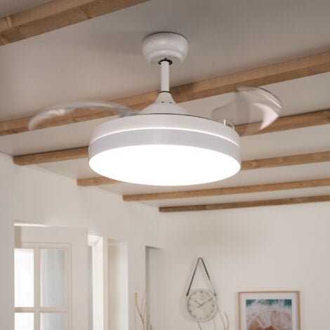 Ventilador de Techo LED Dalori Blanco 106cm Motor DC Aspas Desplegables 165º