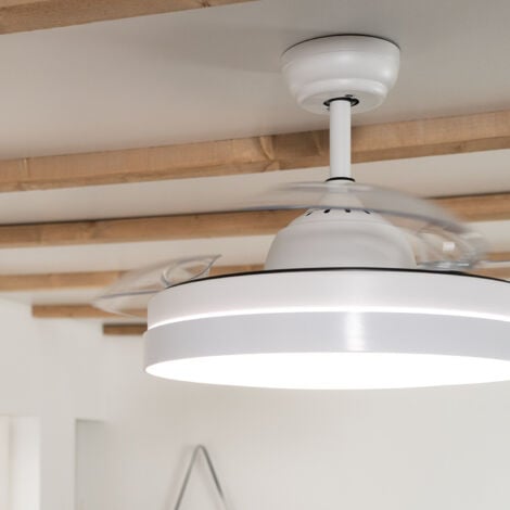 Ventilador de Techo LED Dalori Blanco 106cm Motor DC Aspas Desplegables 165º