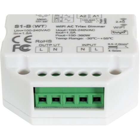 Interruptor WiFi Regulador 0/1-10V 2 Canales Compatible con Mando