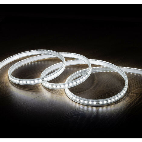 LED ATOMANT Rollo de 5 metros de Tira de Luz LED Directa a 220v, Color  Blanco Neutro (4500K), Impermeable, Corte cada 10cm : : Iluminación