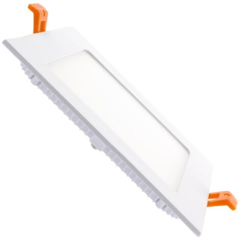 Placa LED 9W Cuadrada SuperSlim Corte 130x130 mm 3000K Blanco Cálido
