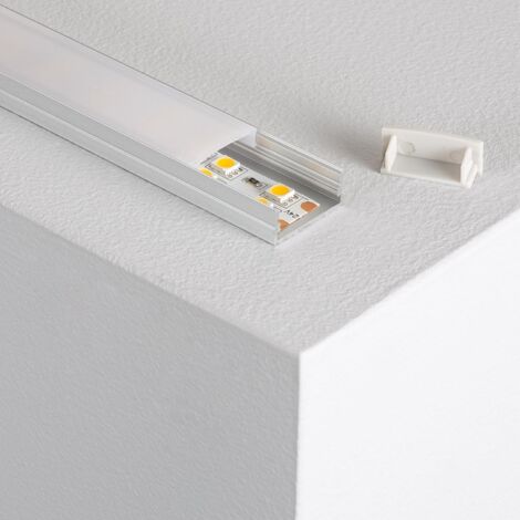 Perfil de Aluminio Empotrable para Techo con Clips para Tiras LED hasta 12  mm - efectoLED