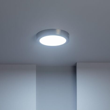 Plafón LED 18W Circular Metal Ø225 mm Silver  6000K Blanco Frío