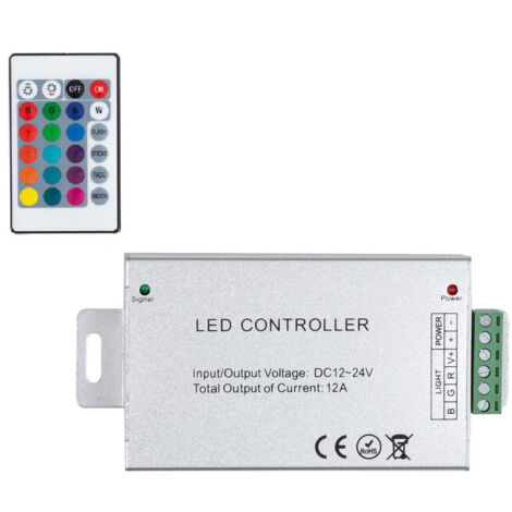 Controlador de LEDs RGB con cable 12A, 3 botones