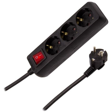 BeMatik - Regleta de 4 enchufes schuko con Interruptor Individual sin Cable  : : Electrónica