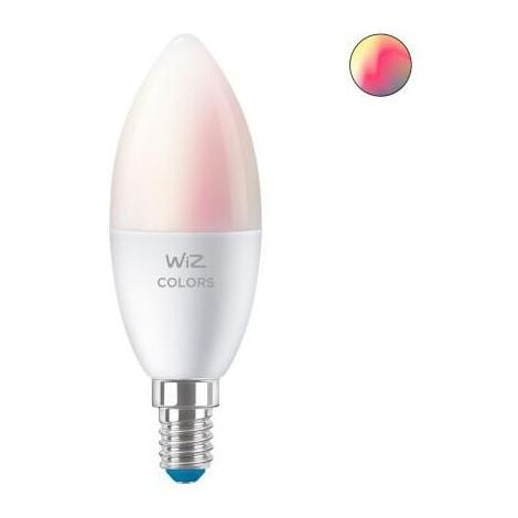 Pack 2 Bombillas Inteligentes LED E14 Casquillo Fino 4.9W 470 lm C37 WiFi +  Bluetooth Regulable RGB+CCT WIZ RGB+CCT