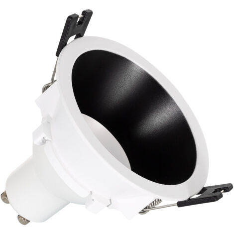 Foco Downlight Cónico GU10 6W Corte Ø 75 mm PC No Flicker 4000K Negro Blanco Neutro
