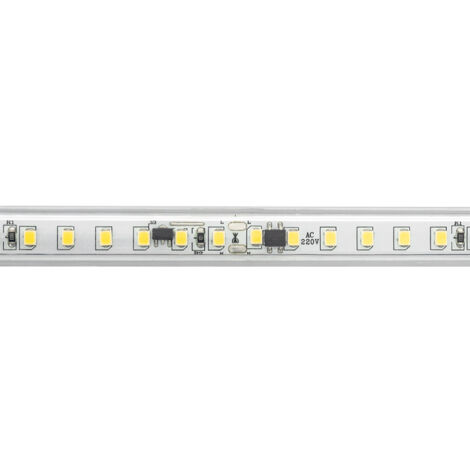 Tira LED COB Regulable 220V AC 320 LED/m Blanco Cálido IP65 a Medida Ancho  14mm Corte cada 50 cm - efectoLED