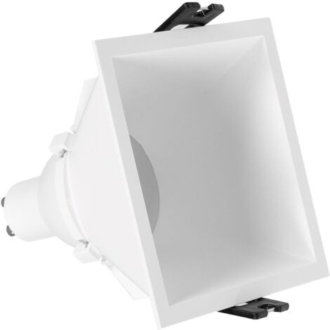 Foco Downlight Cuadrado GU10 6W Corte 85x85 mm Bajo UGR PC No Flicker 6500K Blanco Blanco Frío