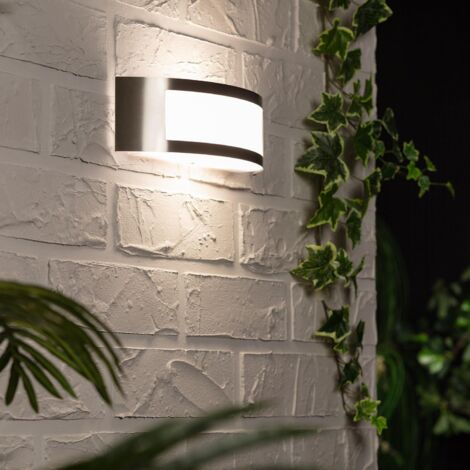 Aplique de Pared Exterior de Acero Inoxidable Girig Plateado