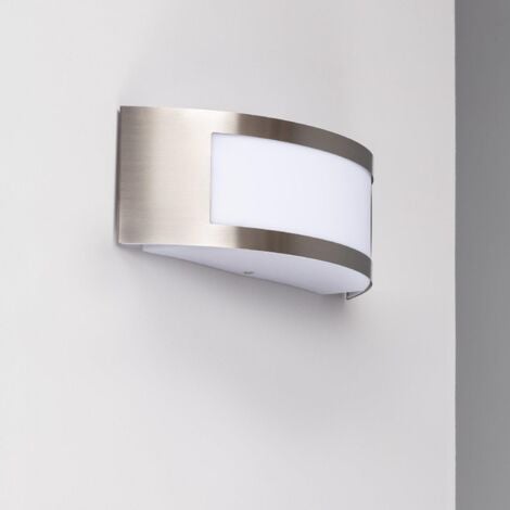 Aplique de Pared Exterior de Acero Inoxidable Girig Plateado