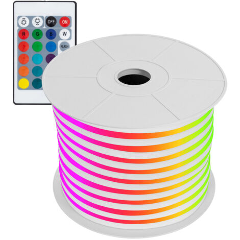 Tira LED Neón Regulable 220V BOBINA 50m RGB Semicircular 180 9W/m Corte 100cm IP67 RGB