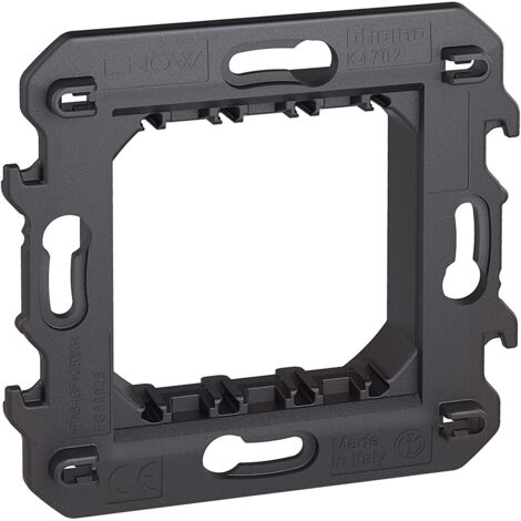 Soporte Bastidor para Placas Mecanismos 2 Módulos BTicino Living Now K4702 Gris