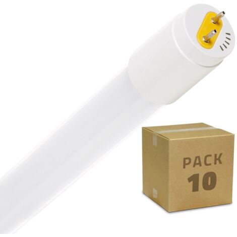 Tubo LED T8 G13 60 cm Cristal Conexión un Lateral 9W 120lm/W (Pack 10 un) No Flicker 4000K Blanco Neutro No