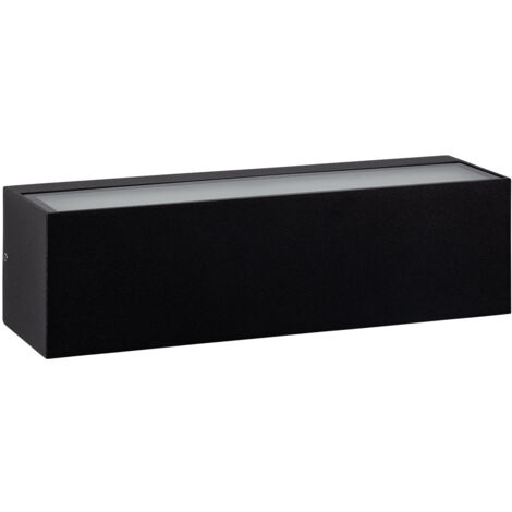 Aplique de Pared Exterior LED 10W Iluminación Doble Cara Rectangular Negro Lena 2700K Blanco Cálido