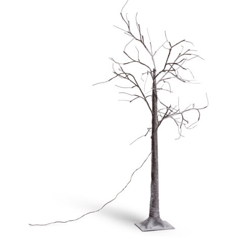 Árbol de Navidad 64 LED 150 cm Blanco Cálido Marrón oscuro