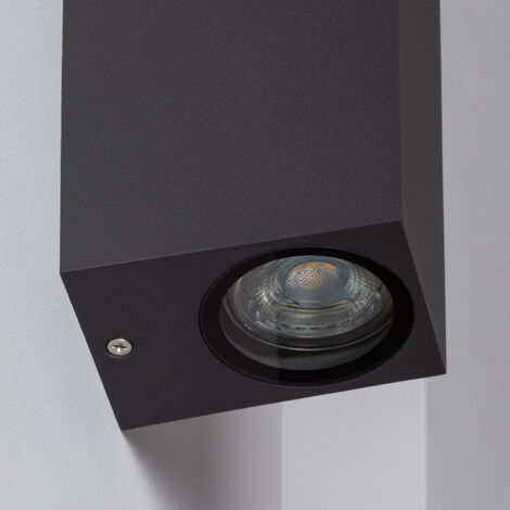Aplique de Pared Exterior Aluminio Iluminación Doble Cara Miseno Gris Oscuro