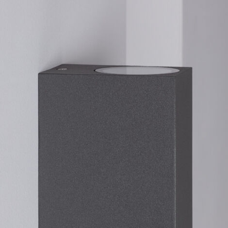 Aplique de Pared Exterior Aluminio Iluminación Doble Cara Miseno Gris Oscuro