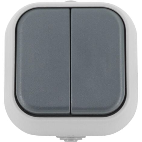 Interruptor Doble IP54 Gris