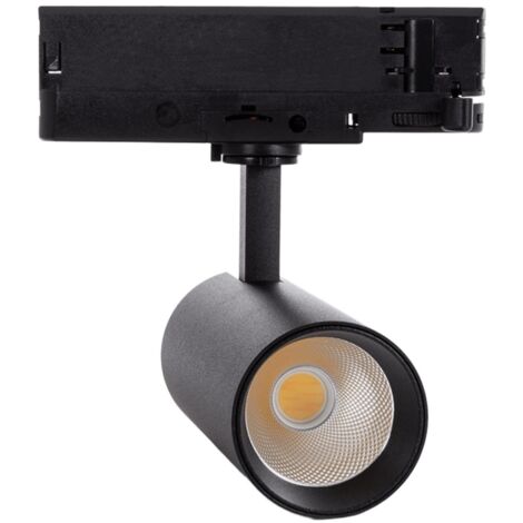Foco Carril LED Trifásico 20W Carlo Negro 5000K Blanco Neutro