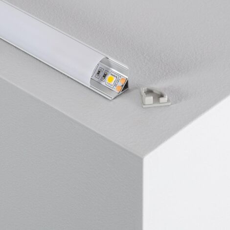 Perfil de Aluminio Esquina Tapa Circular 2m para Tira LED hasta 10 mm  Transparente