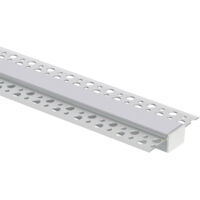 Perfil Aluminio Integrado en Escayola/Pladur para Tira LED hasta 20 mm con Tapa Continua Aluminio 2 m Blanco traslúcido