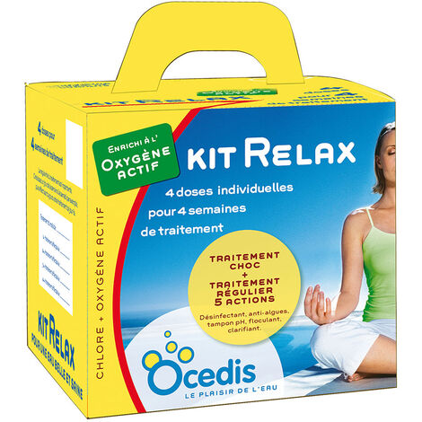 Traitement mensuel oxygène actif Ocedis KIT RELAX pour piscine 75m³ (1/2)